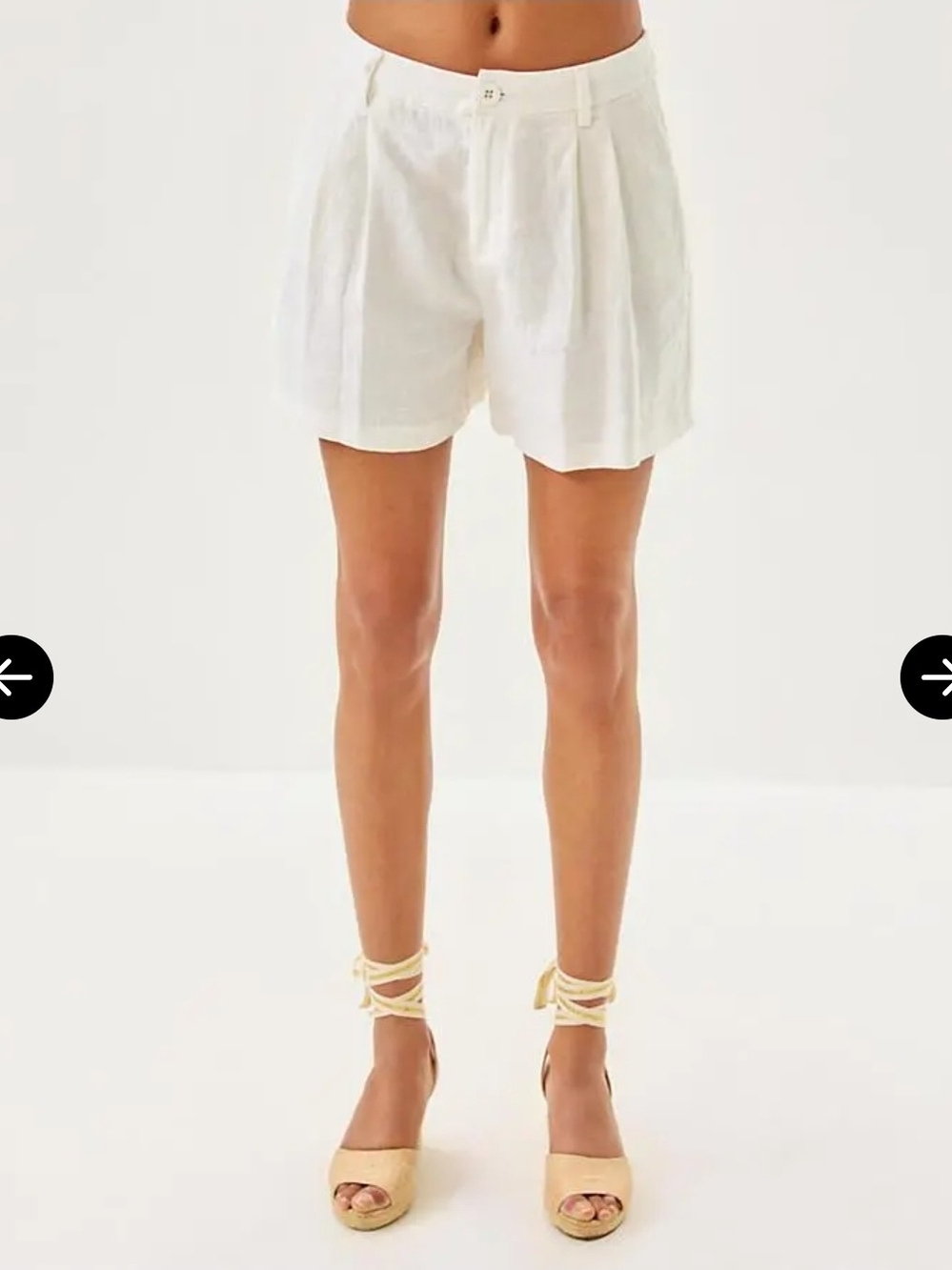 Lilly Pulitzer White High-Waist Pleated Shorts 5" Beachside Linen New With Tag